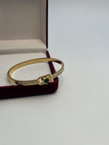 Guldbelagt  Grøn Sten Armbånd - Simpelt og Elegant