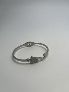 Sølvbelagt Hjerte Hvid Sten Vedhæng Armbånd - Simpelt og Romantisk