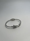 Sølvbelagt Hjerte Hvid Sten Vedhæng Armbånd - Simpelt og Romantisk