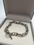 Vintage Sølvbelagt Tyk Kæde Armbånd - Moderne og Klassisk