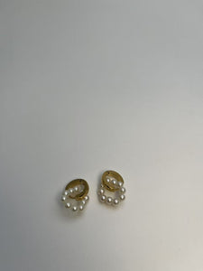 Guldbelagt  Perle Ring - Let og Elegant Øreringe