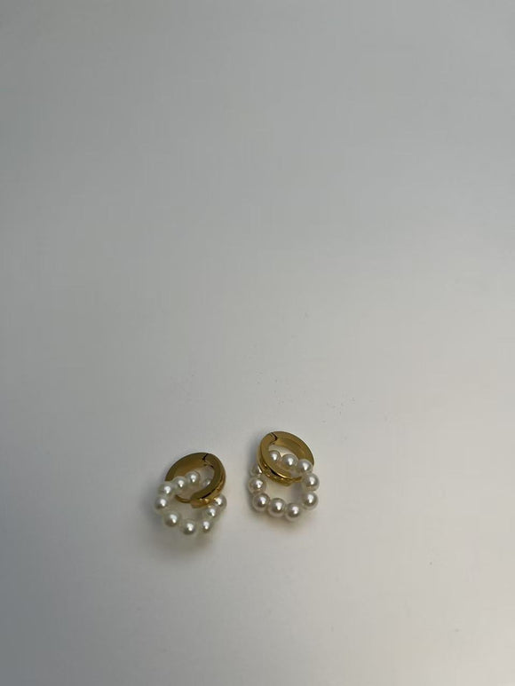 Guldbelagt  Perle Ring - Let og Elegant Øreringe