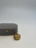 Guldbelagt Flerlags Hvid Sten Ring - Elegant og Moderne