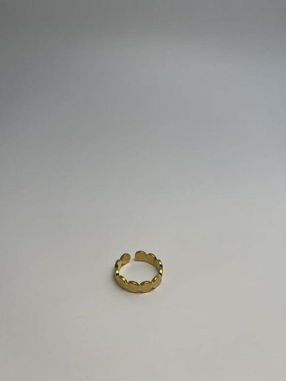 Guldbelagt Bølget Cirkel Ring - Simpelt og Elegant